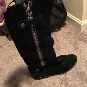 Black suede boots